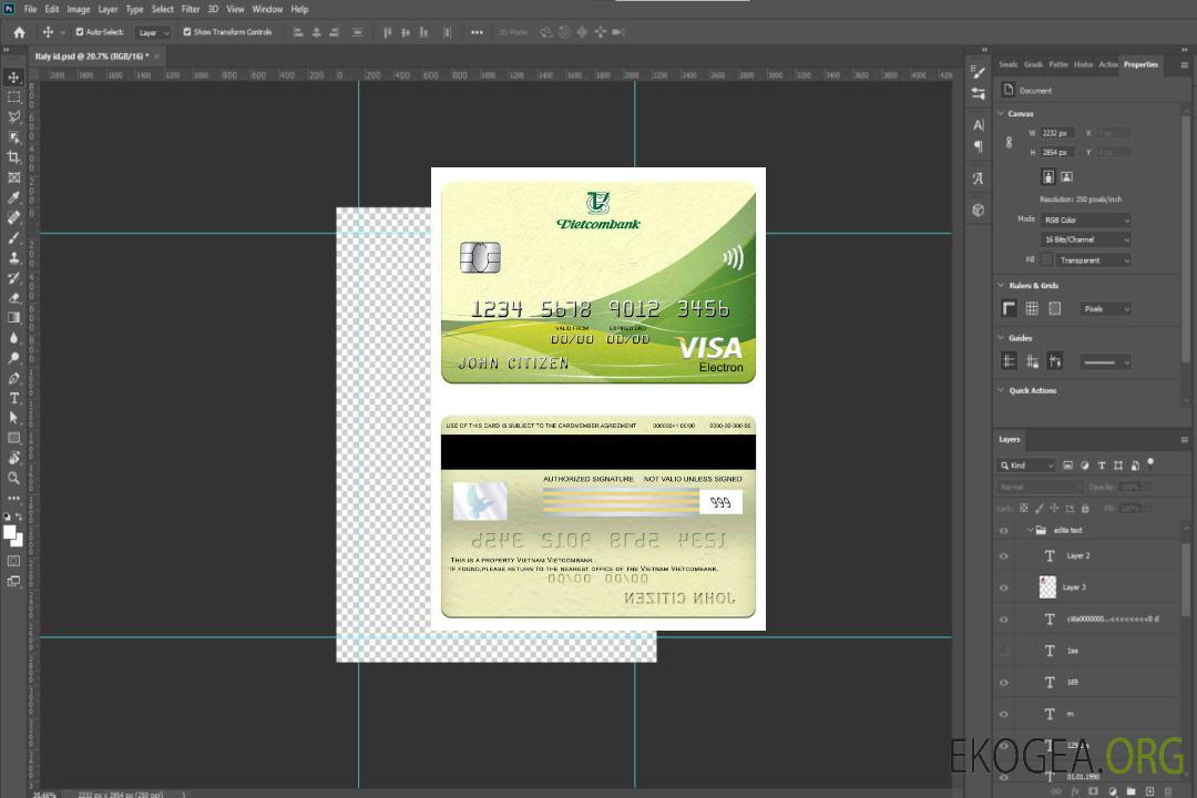 Carte électronique visa Vietnam Vietcombank template Carte électronique visa Vietnam Vietcombank template